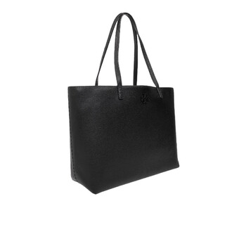 Tory Burch Black McGraw Pebbled Leather Tote Bag