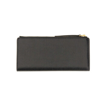 Tory Burch Black Saffiano Leather Robinson Zip Wallet