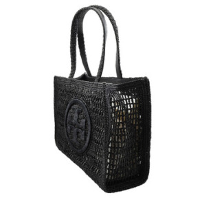 Tory Burch Black Small Hand-Crochete Ella Tote Bag