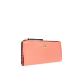 Tory Burch Coral Crush Patent Leather Robinson Zip Wallet