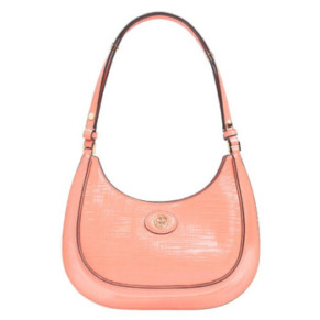 Túi xách da Tory Burch Robinson hình trăng khuyết màu san hô