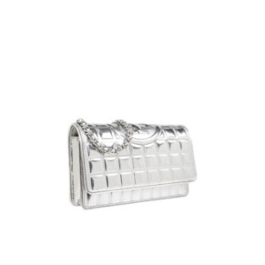 Tory Burch Metallic Quilt Small Fleming Chain Wallet