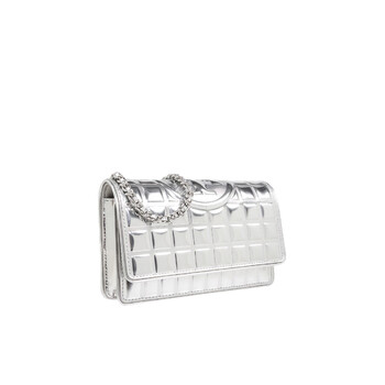 Tory Burch Metallic Quilt Small Fleming Chain Wallet