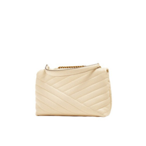 Tory Burch New Cream Kira Chevron Small Convertible Shoulder Bag