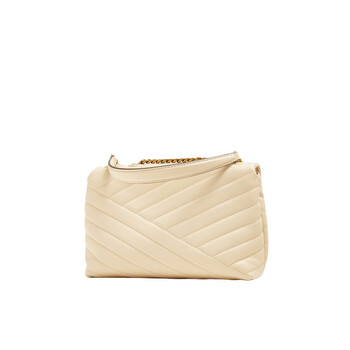 Tory Burch New Cream Kira Chevron Small Convertible Shoulder Bag