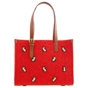 Túi xách Tory Burch T Monogram thêu hình thỏ đỏ nhỏ