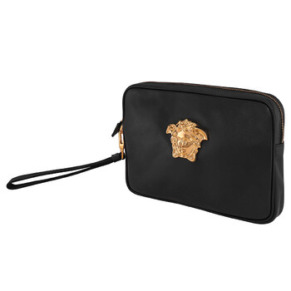 Túi Clutch Nam Versace Đen/Vàng với Khóa Medusa